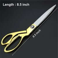 Stainless Steel Tailoring Scissor Sharp Cloth Cutting for Professionals (8.5inch) (Golden) (1546)