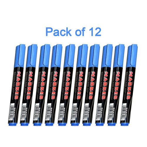 Blue Permanent Markers for White Board (Pack Of 12) (1624)