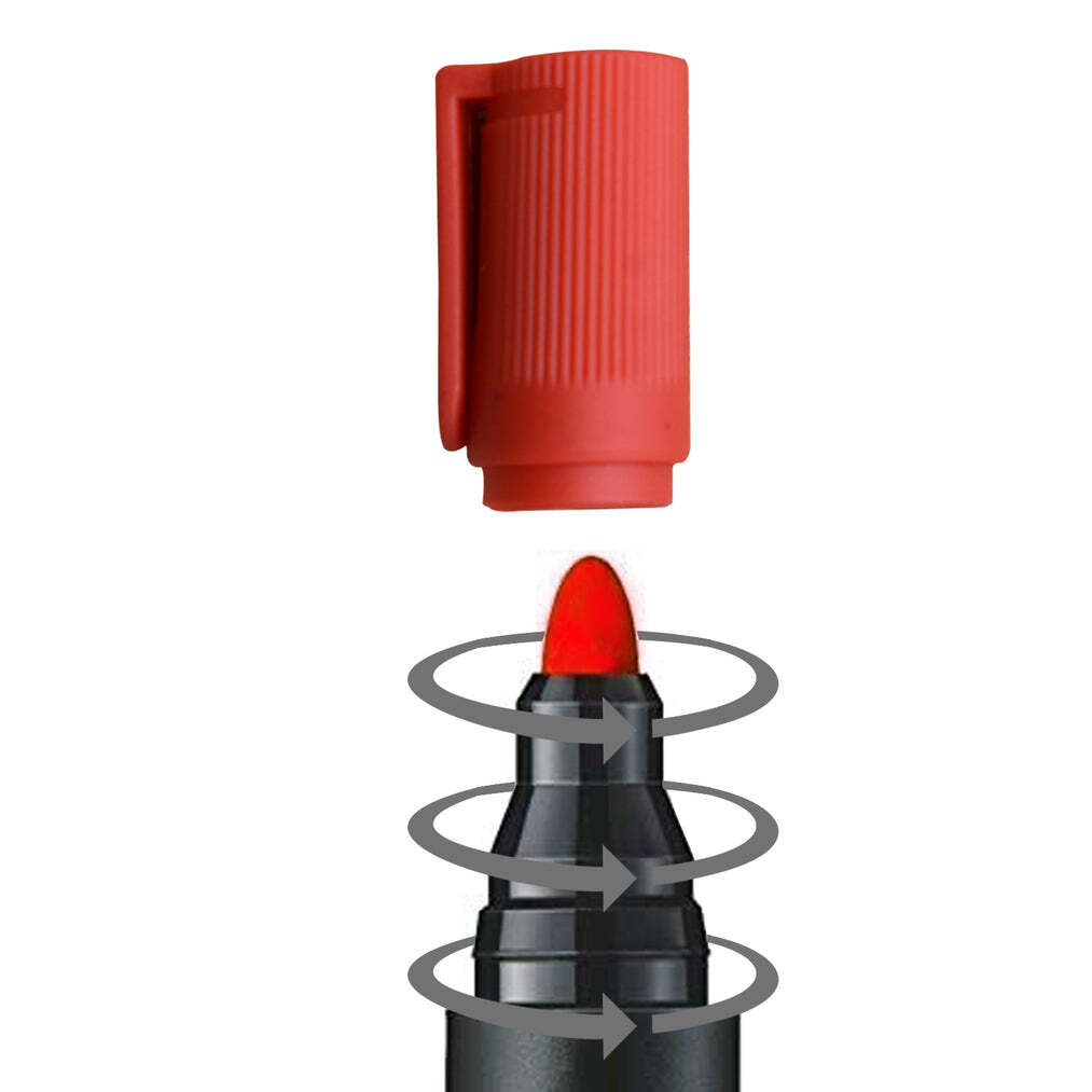 Red Permanent Markers for White Board (Pack Of 12) (1626)