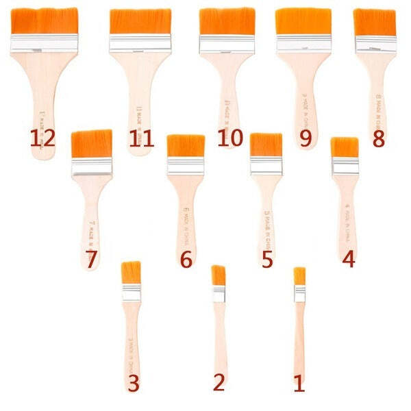 Artistic Flat Painting Brush - Set of 12 (4663)