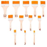 Artistic Flat Painting Brush - Set of 12 (4663)