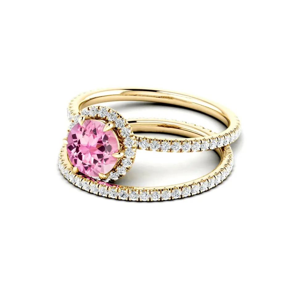 925 Sterling Silver Pink Tourmaline Solitaire Engagement Ring