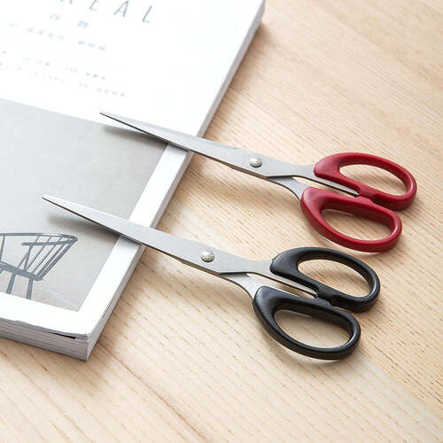 Stainless Steel Scissors with Plastic Handle Grip 160mm (1Pc Only) - Stainless Steel 15 x 6.5 cm Multi/Assorted Color | Multipurpose Scissor