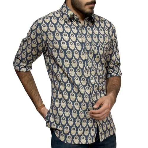 Washable Mens Cotton Facny Printed Shirts