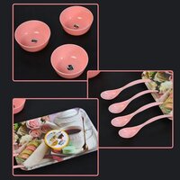Plate Bowl and Spoon Set Plastic