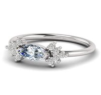 925 Sterling Silver Unique Lab Created White Moissanite Engagement Ring