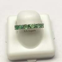Attractive Emerald Stone Ring 925 Sterling Silver Cute 1 Piece Women's Gemstone Rings