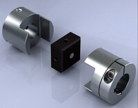 Flexible Shaft Couplings - Aluminum Alloy, Customized Inner Diameter, Cylindrical Design With Rubber Block | Max Speed 5000 Rpm, Torque Up To 15 Nm