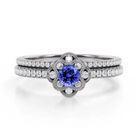 925 Sterling Silver Attractive Lab Tanzanite Anniversary Ring Gender: Women