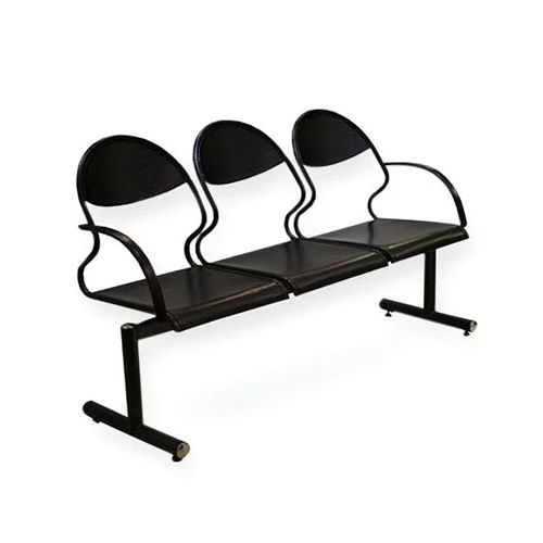 Black 3 Seater Waiting Chair