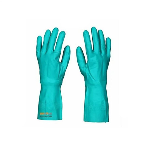 Nitrile Chemical Hand Gloves Flock Line