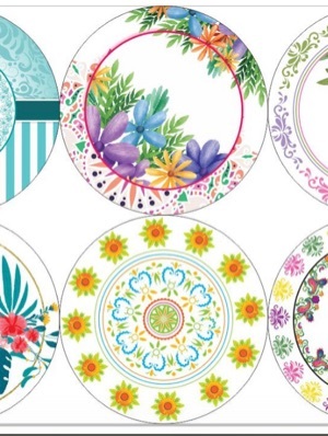 Flower Printed Paper Plate