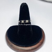 925 Sterling Silver Unique Black Diamond Round Ring