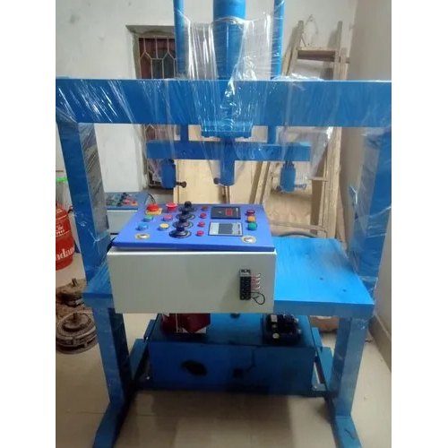 Single Cylinder Triple Die Hydraulic Machine - Color: Blue-White