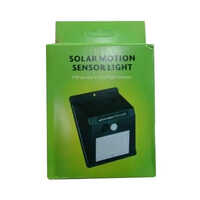 Outdoor Solar Light - Plastic, Different Sizes | Black Rectangular Design, Cool White Light, Motion Detection, Adjustable Sensitivity, Easy Installation