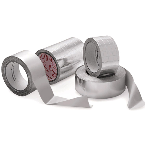 Foil Tapes - Acrylic/Rubber Adhesive, 1200 mm Width, Silver Color | Solvent Adhesive, Single Sided, Suitable for Commercial & Industrial Uses