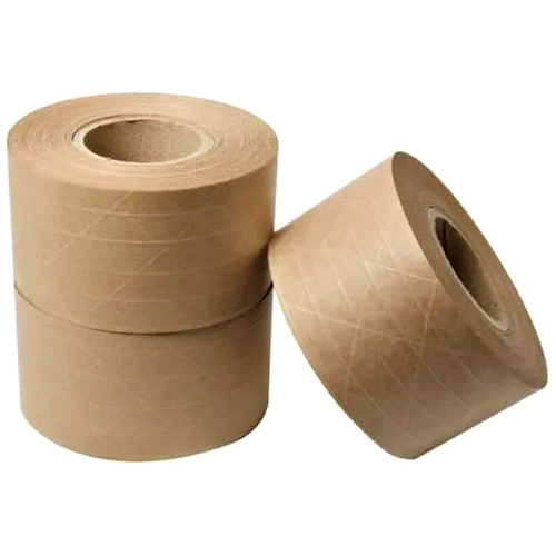 Reinforced Kraft Paper Tapes - 1060 mm Width, Brown Color | Single Sided, Water Activated Adhesive for Commercial and Industrial Uses