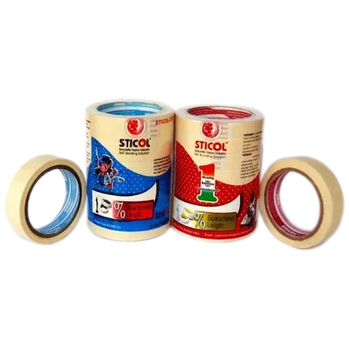 Paper Masking Tapes - Rubber Adhesive, 5 - 1550mm Width, Off White Color | Single Sided, Ideal for Commercial and Industrial Uses