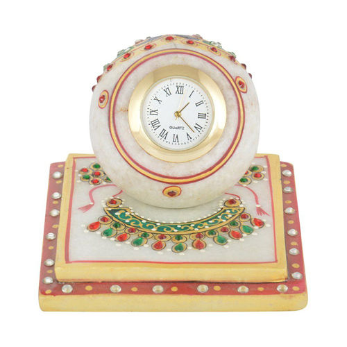 Multicolor Decor Marble Clock For Gift