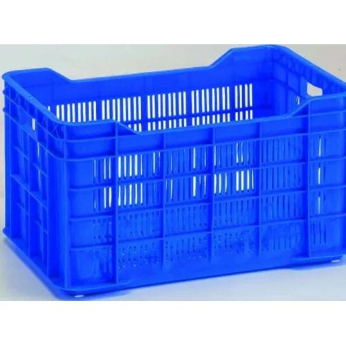 Blue Rectangular Plastic Crate