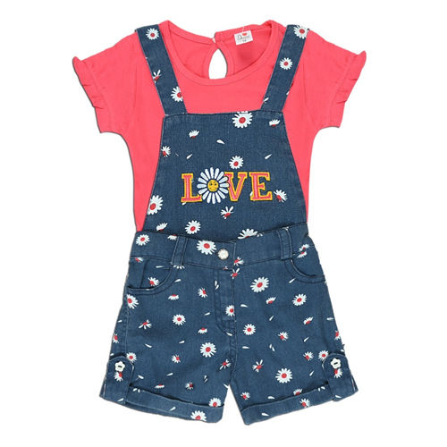 Kids Denim Dangri With Top