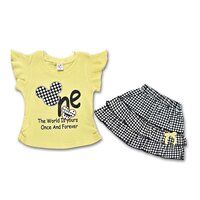 Kids T Shirt With Check Skirt