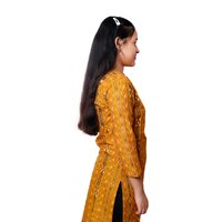 GUENDICHA HAAT Sambalpuri Certified Handloom Women's Cotton Kurta(Yellow)