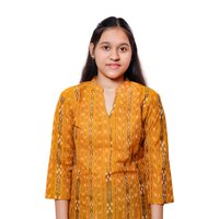 GUENDICHA HAAT Sambalpuri Certified Handloom Women's Cotton Kurta(Yellow)
