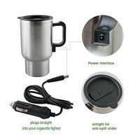 12V Car Charging Electric Kettle Mug (Silver) (0551)