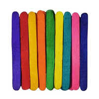 Wooden Ice Cream Stick - Birchwood & Beechwood, 4.5-inch Length, Multicolor | Lightweight, Biodegradable, Customizable For Crafts