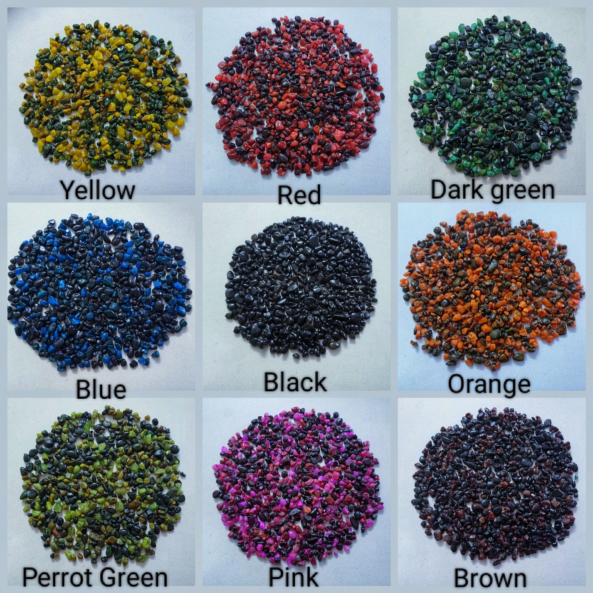 orange and black mix color new desing round colour coated gravesl near me pebbles