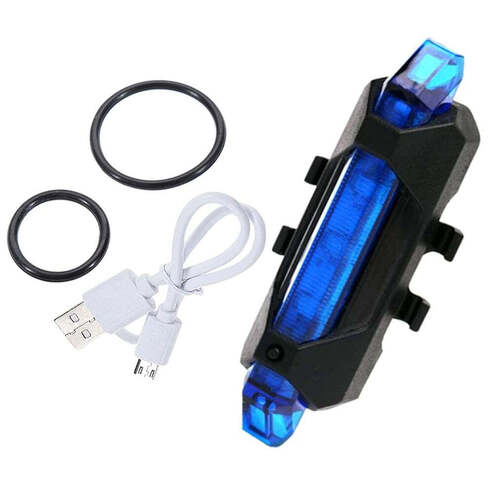 Rechargeable Bicycle Front Waterproof LED Light (Blue) (1617)