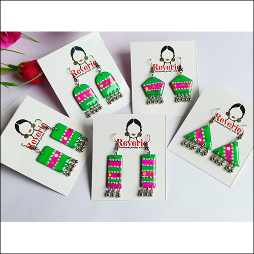 Resin Handmade Studded Drop Resin Earring