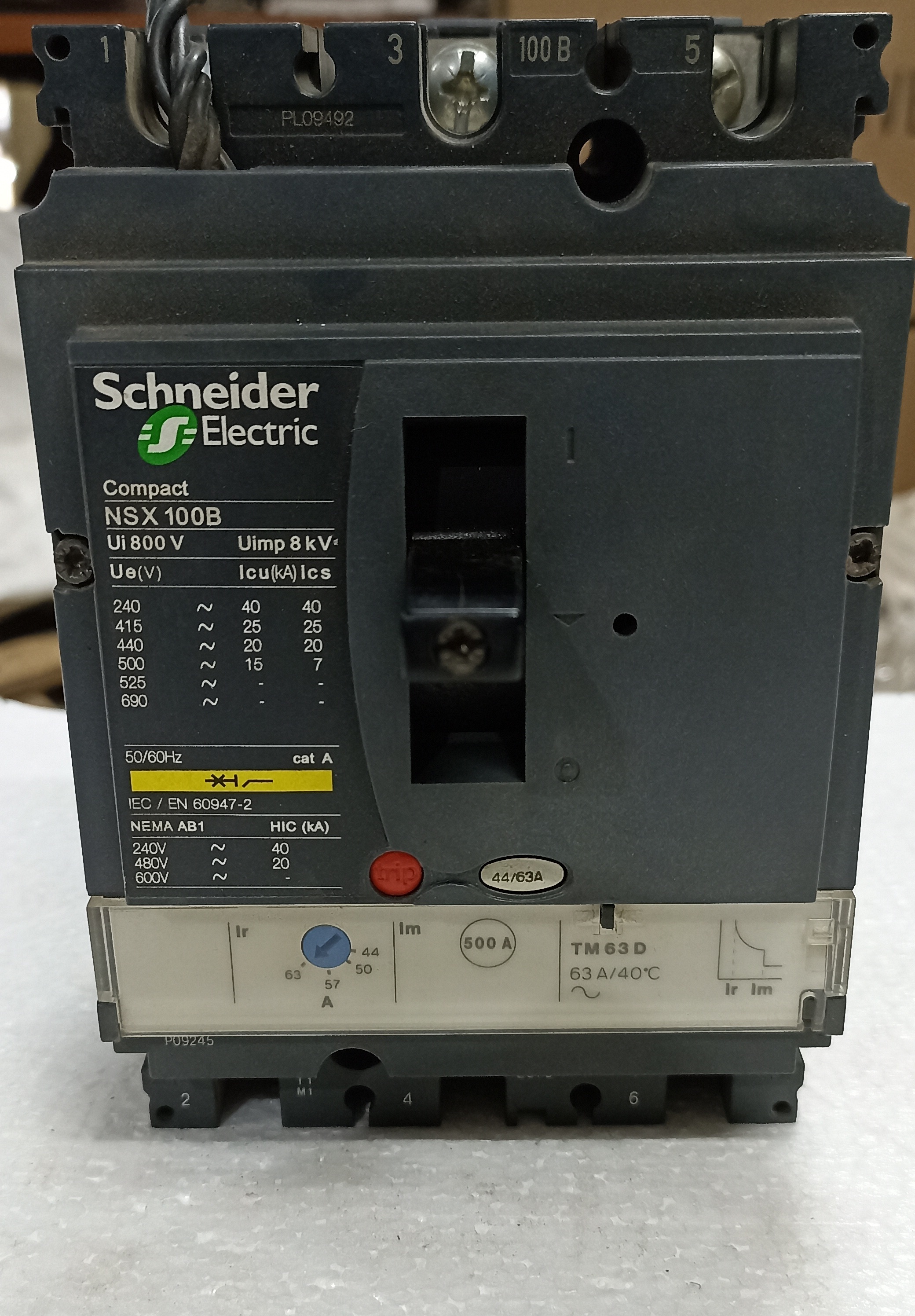 SCHNEIDER 63A 3P MCCB