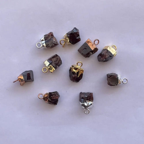 925 Sterling Silver Beautiful Natural Garnet Rough Gemstone Connector Pendant