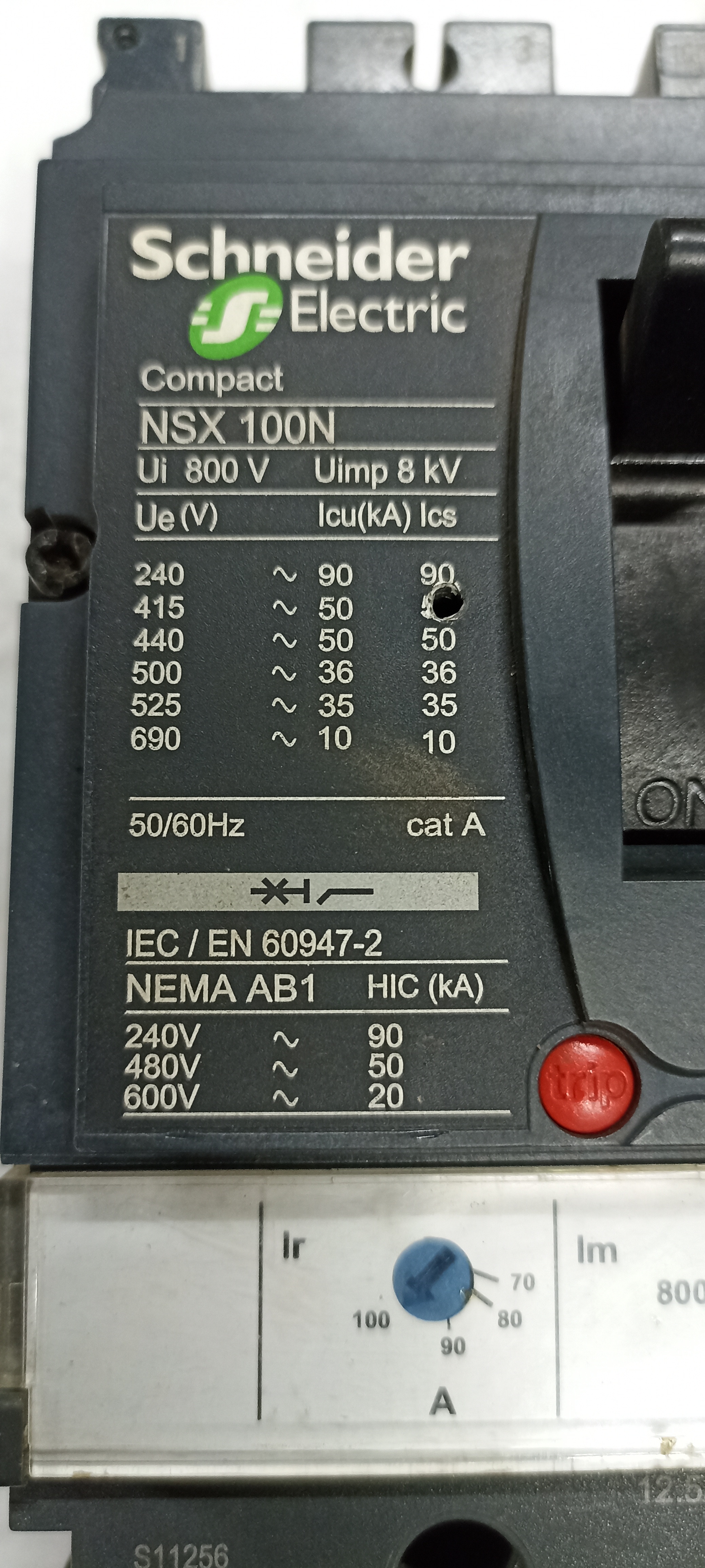 SCHNEIDER 100A 3P MCCB