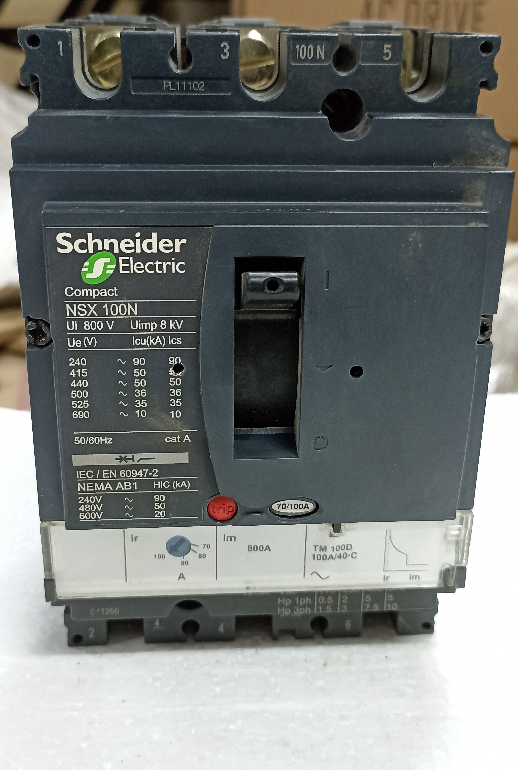 SCHNEIDER 100A 3P MCCB