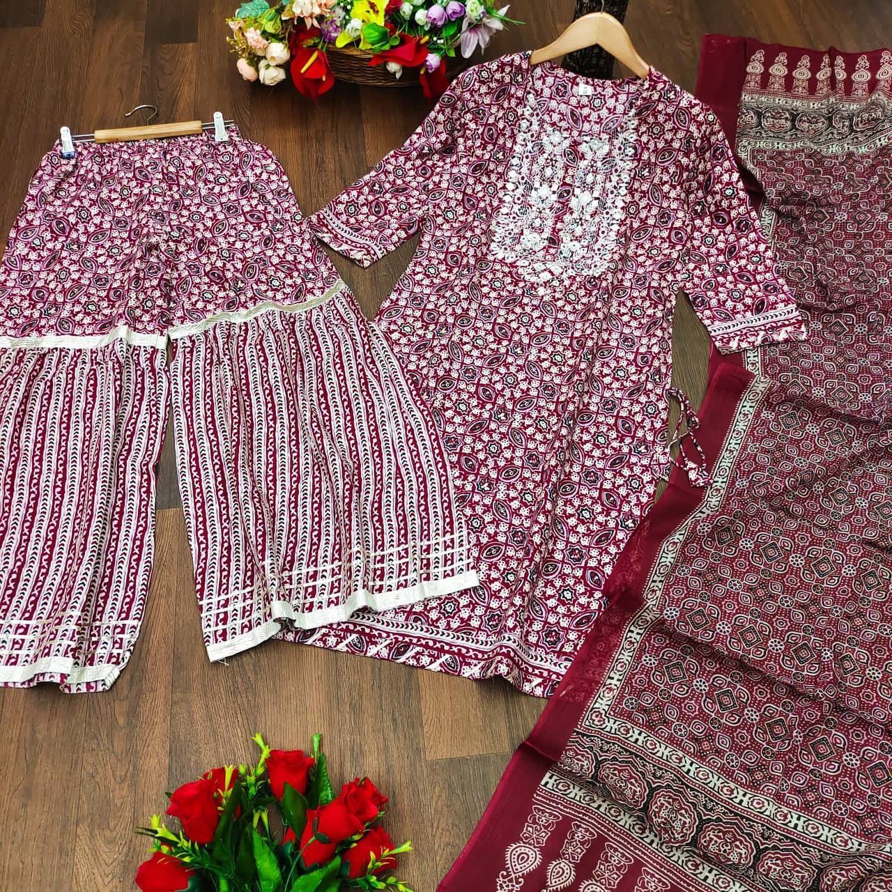 gorgeousz Embroidered Sharara Set