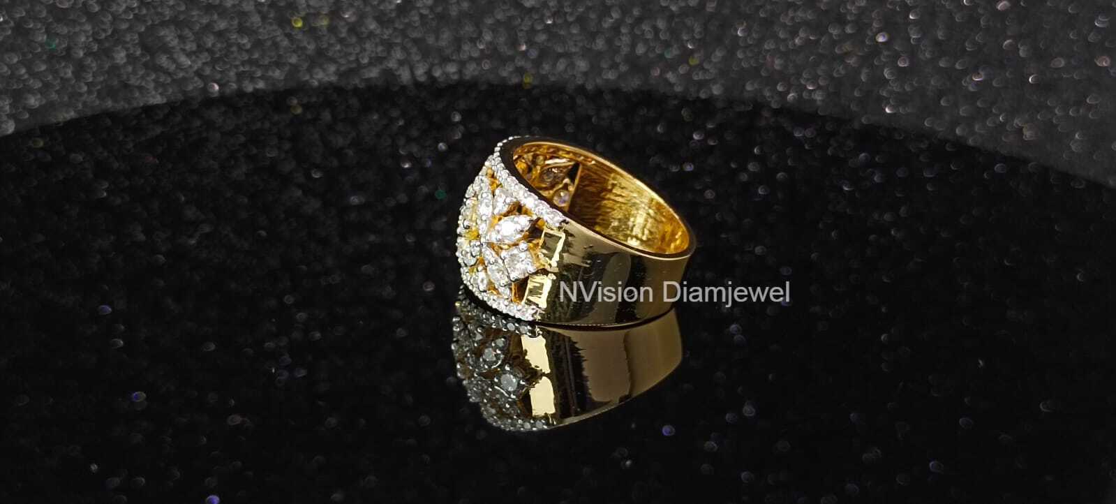Yellow Gold LabGrown Diamond Artistic Ring
