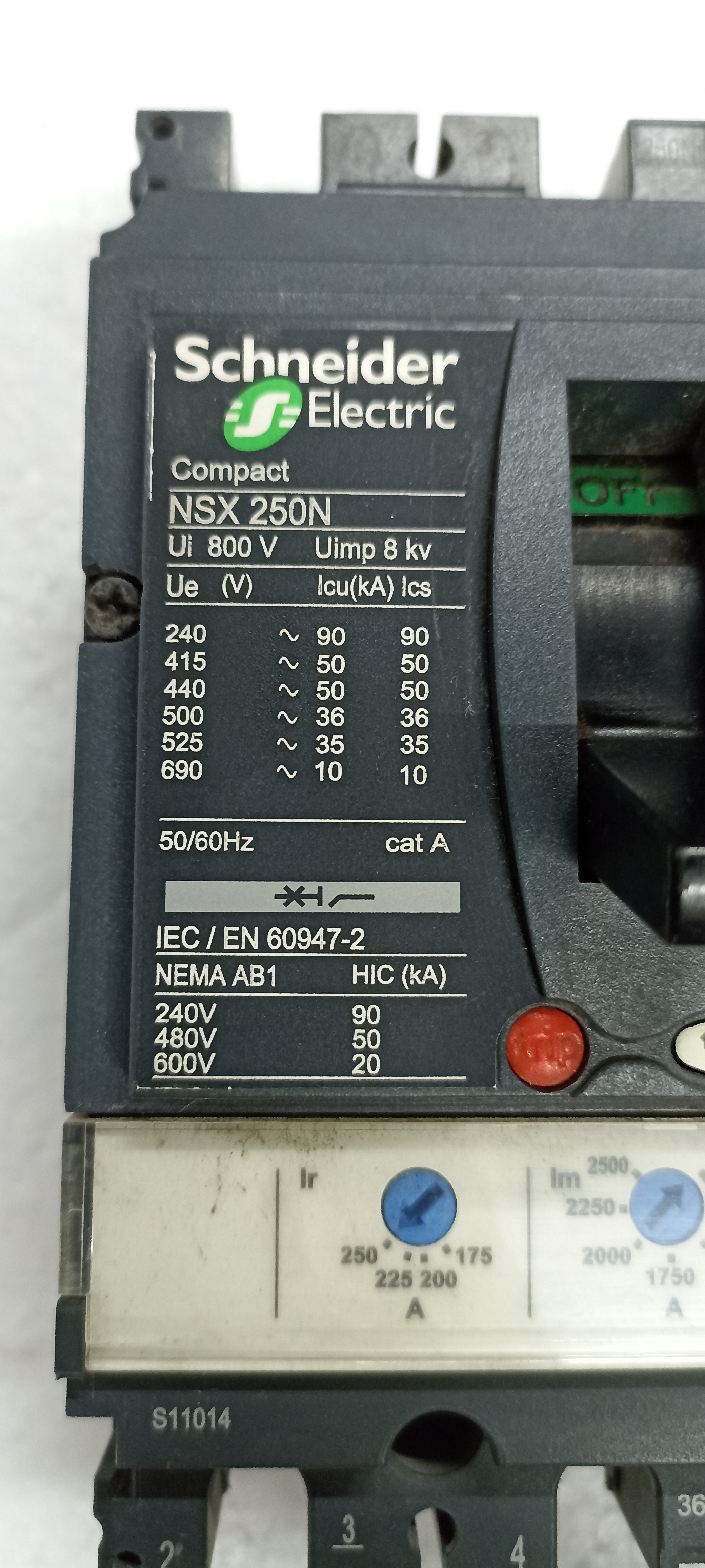 SCHNEIDER 250A 3P MCCB