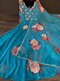 Featuring Solid georgette Anarkali Dress