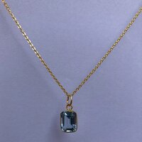Classic Gold Jewelry Natural Sky Blue Topaz Gemstone Chain Pendant