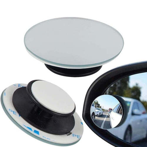 Blind Spot Round Wide Angle Adjustable Convex Rear View Mirror - Pack of 2 (1512)