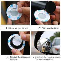 Blind Spot Round Wide Angle Adjustable Convex Rear View Mirror - Pack of 2 (1512)