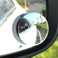 Blind Spot Round Wide Angle Adjustable Convex Rear View Mirror - Pack of 2 (1512)