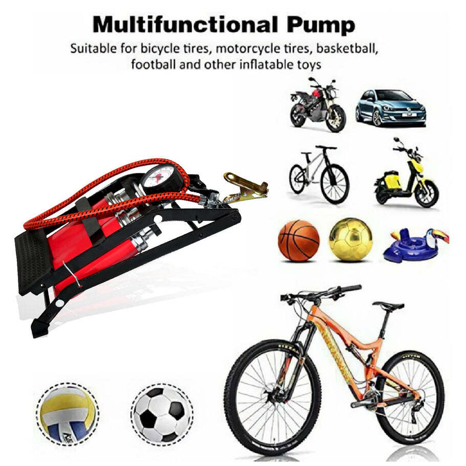 Dual-Cylinder Foot Pump Portable Floor Bike Pump 150PSI Air Pump (0709)