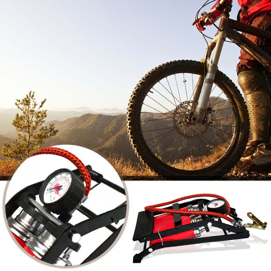 Dual-Cylinder Foot Pump Portable Floor Bike Pump 150PSI Air Pump (0709)