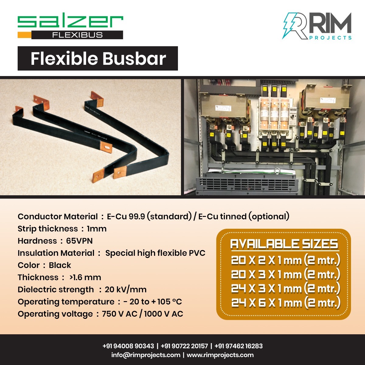 Copper flexible busbar