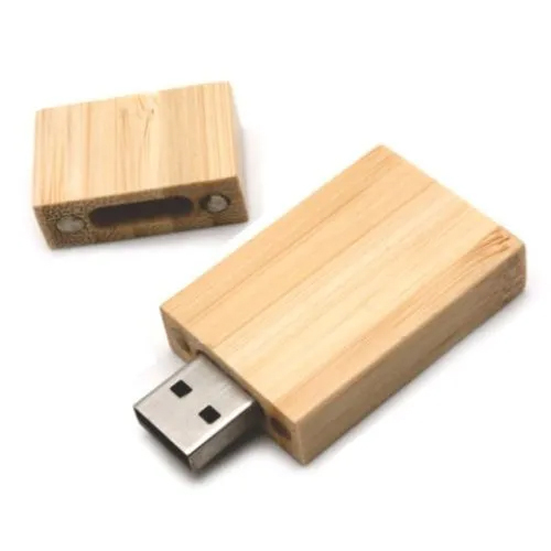 Rectangular Wooden Magnet Pen Drive