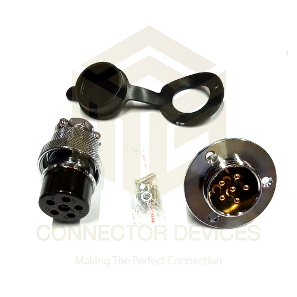 Hcl Connectors 25mm - Metal, 25mm Shell Diameter, Black Color | Male Panel & Female Cable, 2-8 Pin, 5a-15a, 400v For Industrial Applications